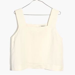 Madewell Linen-Blend Sunside Button-Back Top